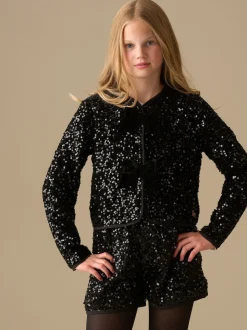 Angel & Rocket Black Maisie Velvet Sequin Jacket