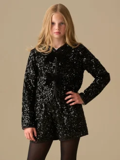 Angel & Rocket Black Maisie Velvet Sequin Jacket