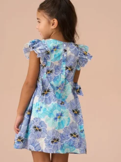 Angel & Rocket Blue Alessandra Side Bow Shirred Panel Dress