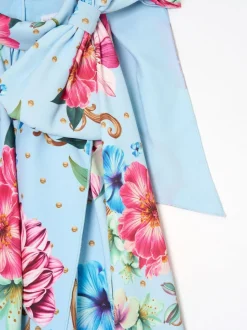 Angel & Rocket Blue Amelia White Bow Swing Dress