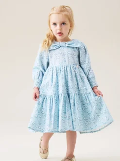 Angel & Rocket Blue AVA Bow Collar Cord Dress