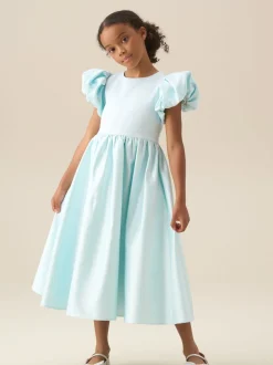 Angel & Rocket Blue Bluebell Structured Puff Sleeve Dress