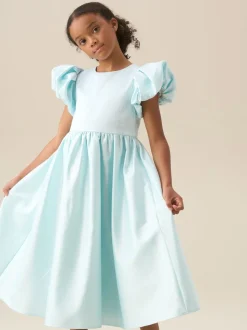 Angel & Rocket Blue Bluebell Structured Puff Sleeve Dress