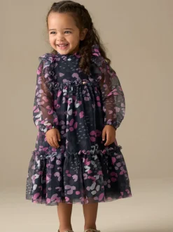 Angel & Rocket Blue Cara Print Mesh Dress