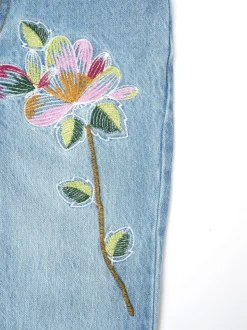 Angel & Rocket Blue Millie Embroidered Flared Denim Jeans