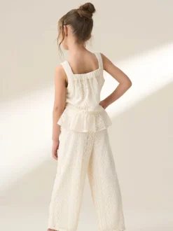 Angel & Rocket Cream Kinsley Jersey Crochet Top