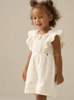 Angel & Rocket Cream Maci Crochet Playsuit