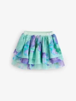 Angel & Rocket Green Lois Mint Floral Tutu And Frill Sleeve Bodysuit Set