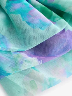 Angel & Rocket Green Lois Mint Floral Tutu And Frill Sleeve Bodysuit Set