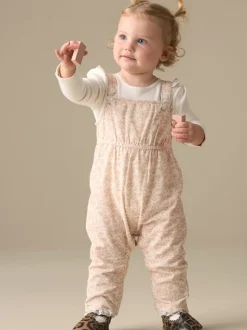 Angel & Rocket Nude Nellie Animal Print Cord Dungaree & Bodysuit
