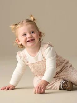 Angel & Rocket Nude Nellie Animal Print Cord Dungaree & Bodysuit