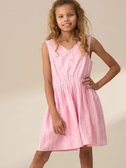 Angel & Rocket Pink Lina Printed Linen Playsuit