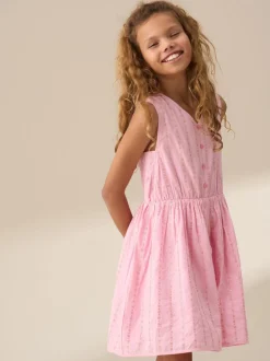 Angel & Rocket Pink Lina Printed Linen Playsuit