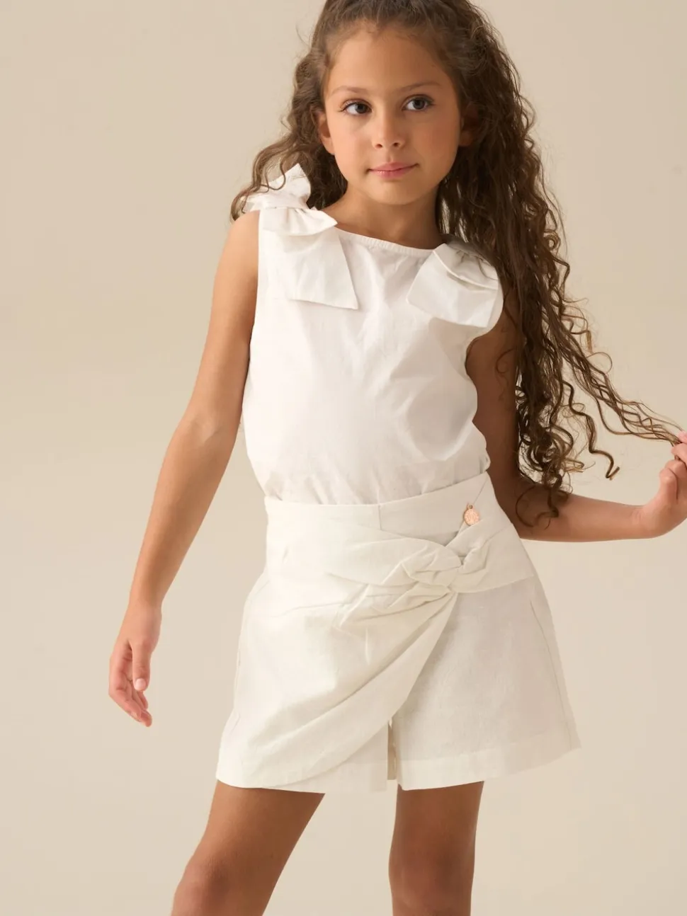 Angel & Rocket White Laurel Bow Detail Vest