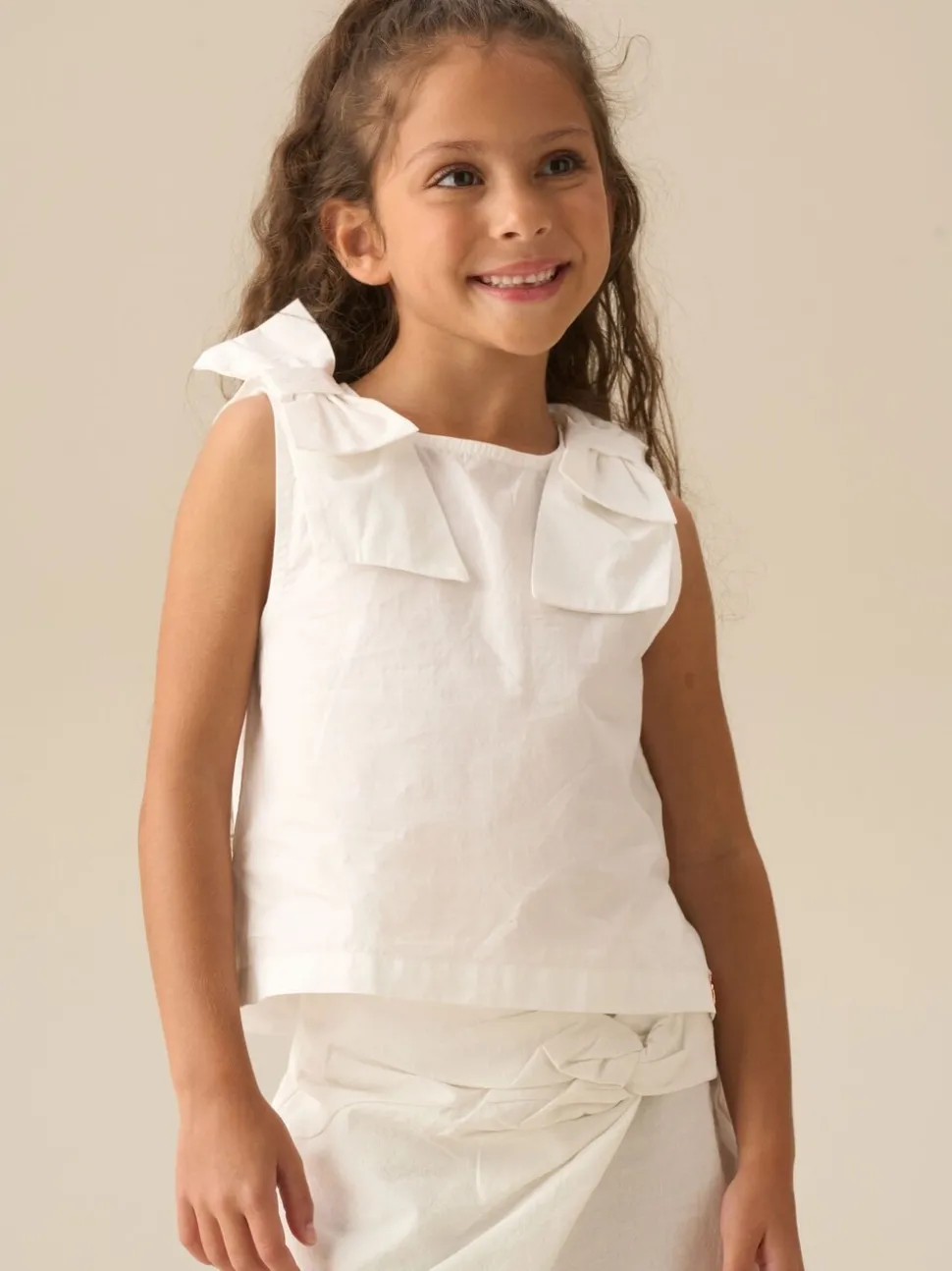 Angel & Rocket White Laurel Bow Detail Vest