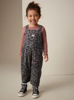 Animal Print Denim Dungarees (3mths-7yrs)