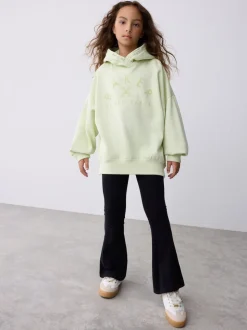 Baker by Ted Baker 2 Piece Lime Green Boxy Flock Print Hoodie and Flare Set