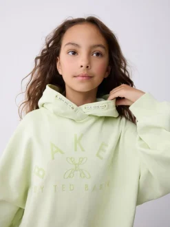 Baker by Ted Baker 2 Piece Lime Green Boxy Flock Print Hoodie and Flare Set