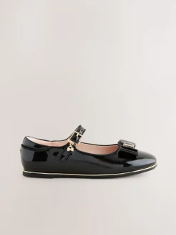 Baker by Ted Baker Girls Back to School Patent Mary Jane Black Shoes with Bow