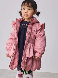 Baker by Ted Baker Pink Shower Resistant Lightweight Scallop Raincoat