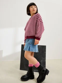 Black Standard Fit (F) Leather Chunky Harness Boots