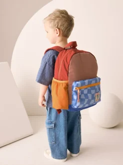 Colourblock Check Backpack