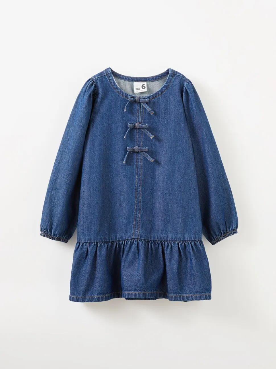 Cotton On Blue Betty Bow Front Denim Dress
