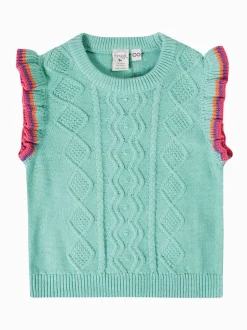 Frugi Blue Ray Ruffle Tank Top