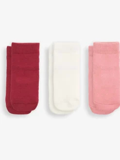 JoJo Maman Bébé Berry Pink 3-Pack Extra Thick Socks