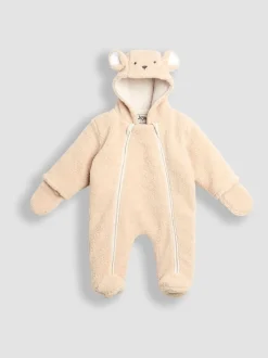 JoJo Maman Bébé Brown Bear Cosy Borg Character Pramsuit