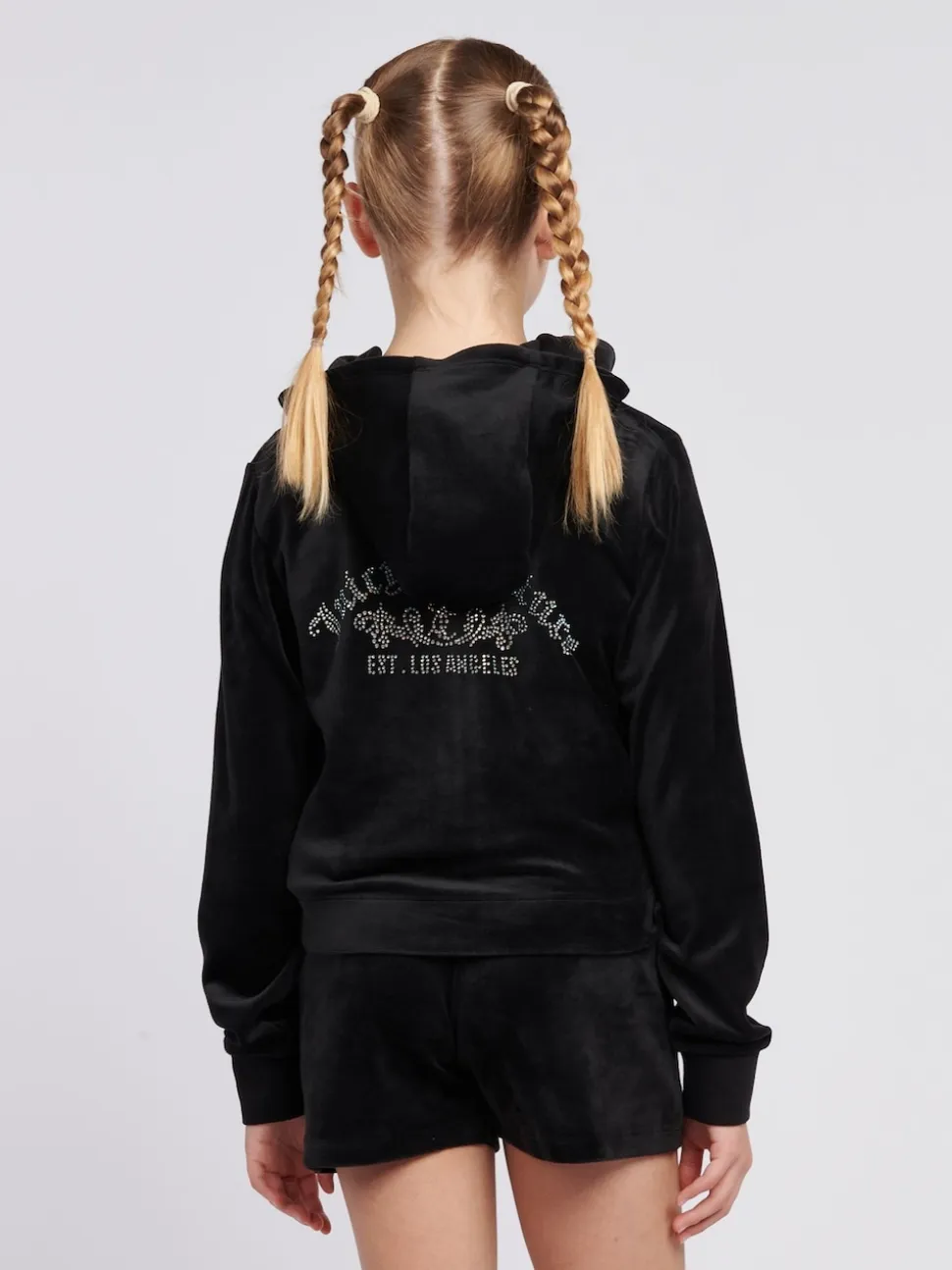 Juicy Couture Black Arch Zip Thru Diamante Hoodie