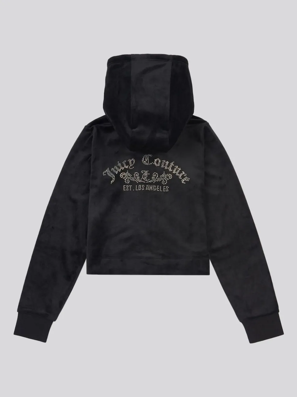 Juicy Couture Black Arch Zip Thru Diamante Hoodie