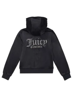 Juicy Couture Black Diamanté Zip Through Hoodie
