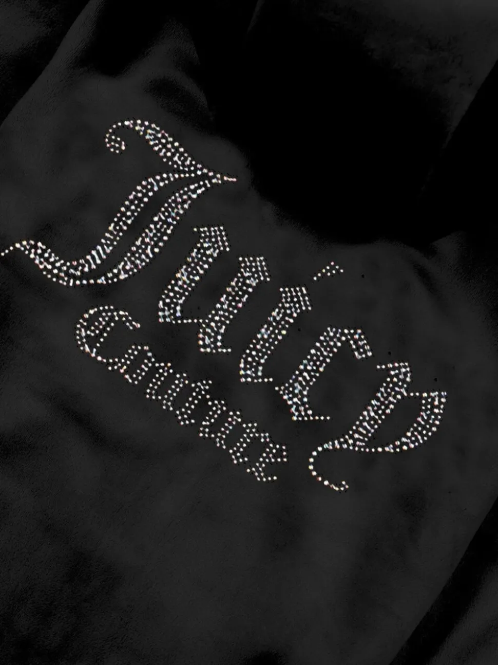 Juicy Couture Black Diamante Zip Thru Hoodie & Bootcut Joggers Set