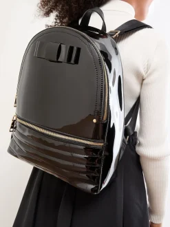 Lipsy Black Bow Detail School Backpack
