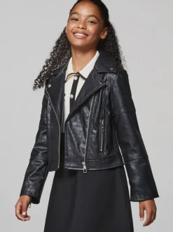 Lipsy Black Croc PU Biker Jacket (5-16yrs)