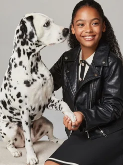 Lipsy Black Croc PU Biker Jacket (5-16yrs)