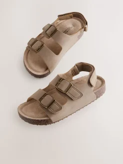 Neutral Standard Fit (F) Double Buckle Cushioned Footbed Sandals