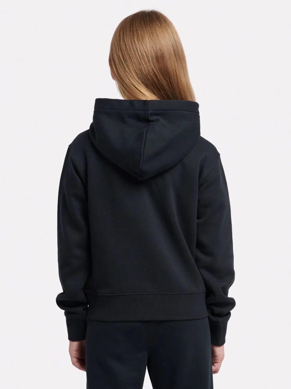 New Balance Black Brush Back Stacked Logo Hoodie