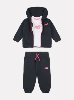 New Balance Black Full Zip Hoodie Cotton Short & T-Shirt Set