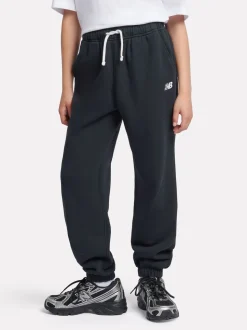 New Balance Black Kids French Terry Small Logo Joggers