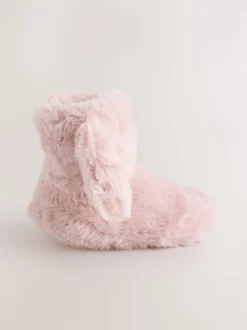 Pink Bunny Faux Fur Slipper Boots