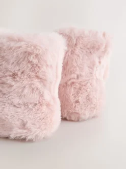 Pink Bunny Faux Fur Slipper Boots