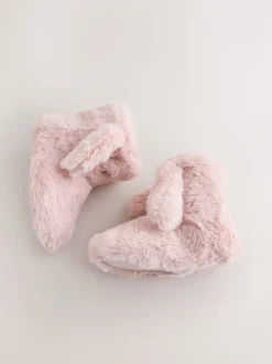 Pink Bunny Faux Fur Slipper Boots