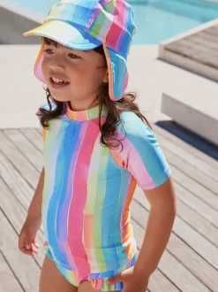 Rainbow Stripe Short Sleeved Sunsafe Swim Set (3mths-10yrs)