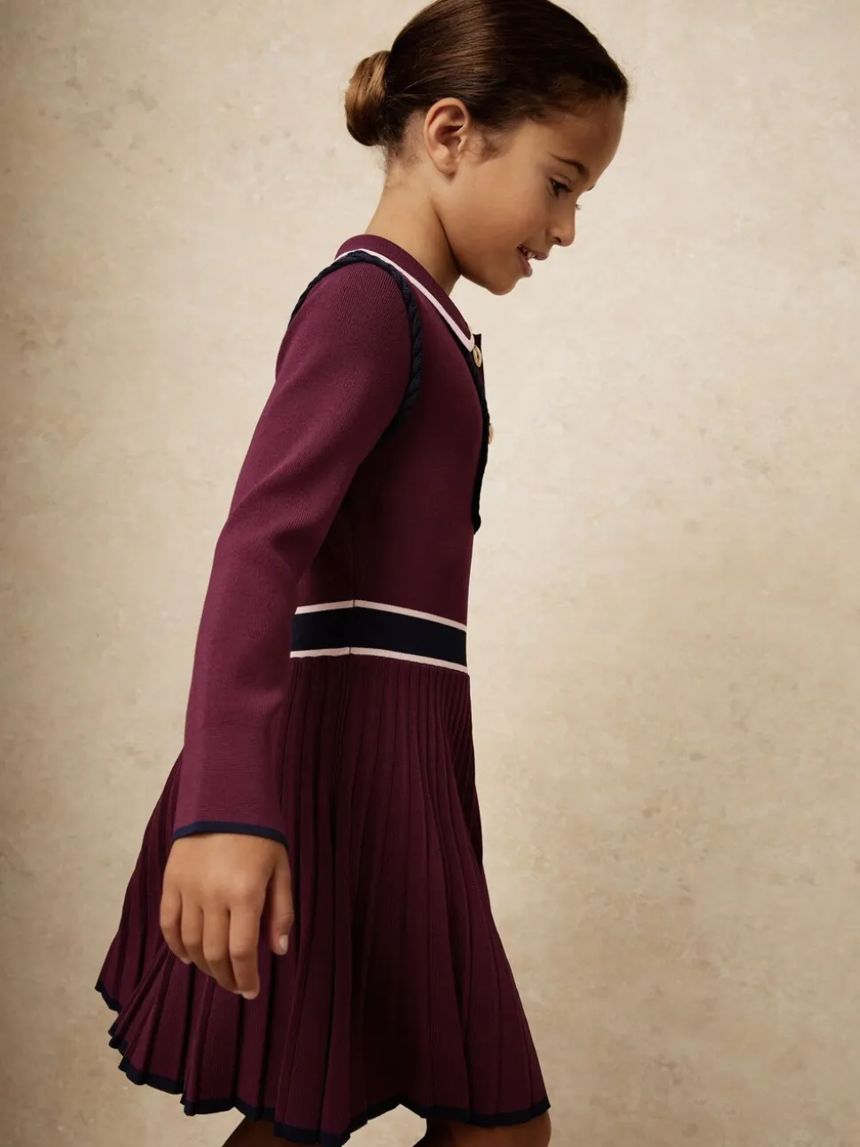 Reiss Berry Freya 9-13 yrs Piped Knitted Skater Dress