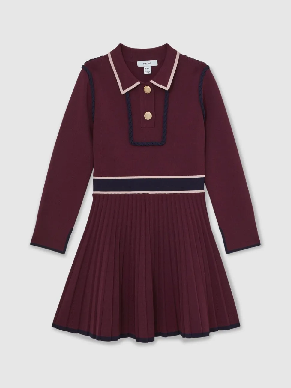 Reiss Berry Freya 3-9 yrs Piped Knitted Skater Dress