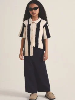 Reiss Black Clive 13-14 yrs Reiss | Les 100 Ciels Stripe Knit Shirt