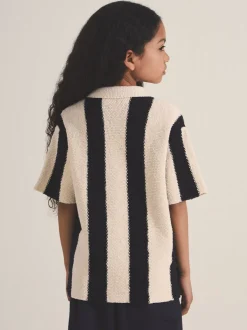 Reiss Black Clive 13-14 yrs Reiss | Les 100 Ciels Stripe Knit Shirt