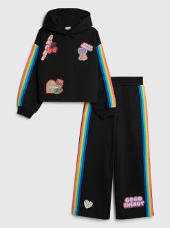 River Island Black Badged Sweatshirt and Wide Leg Trackset